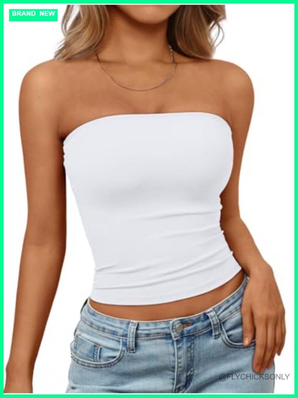 Women's Strapless Bandeau Crop Top with Soft Stretchable Fabric